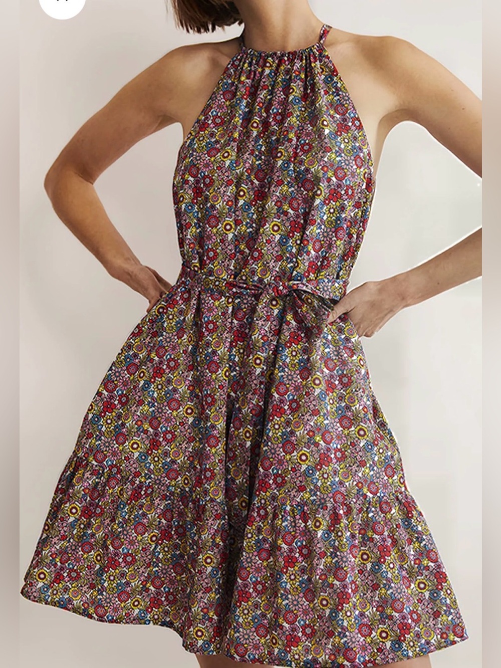 Boden Ingrid Halterneck Dress Floral Print Ruffle NWT Size US 4 / UK 8